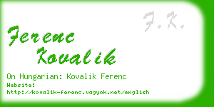 ferenc kovalik business card